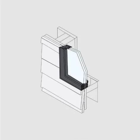 Commercial Storefront — Installation details: timber